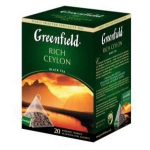 GREENFIELD Rich Ceylon melnā tēja piramīdās 20x2g